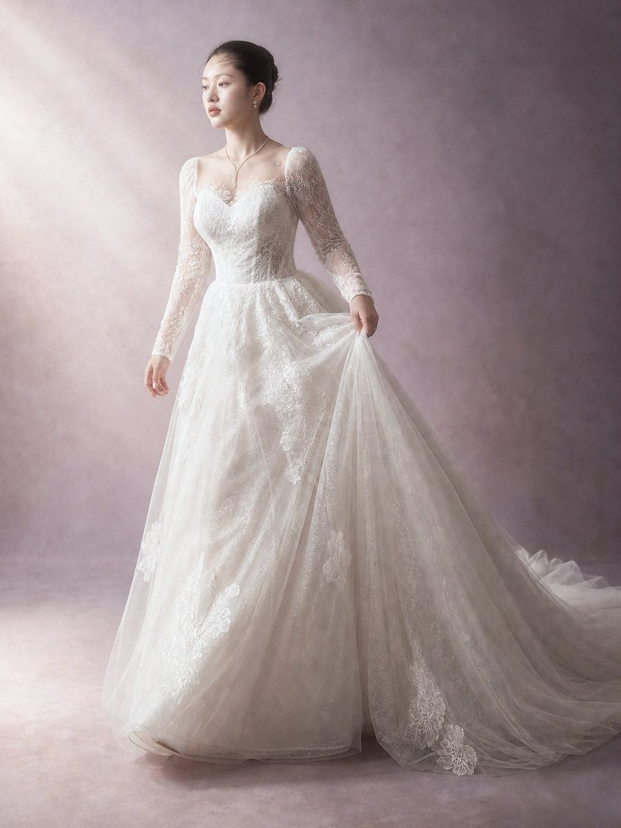 suông ren tay dài — BZ-30010 · váy cưới tại Vivian Bridal, TP.HCM