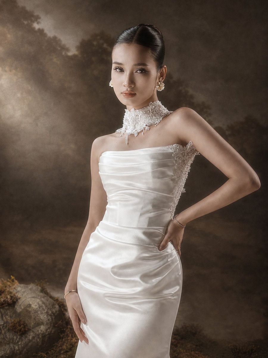 cá satin cúp ngực — BZ-30012 · váy cưới tại Vivian Bridal, TP.HCM
