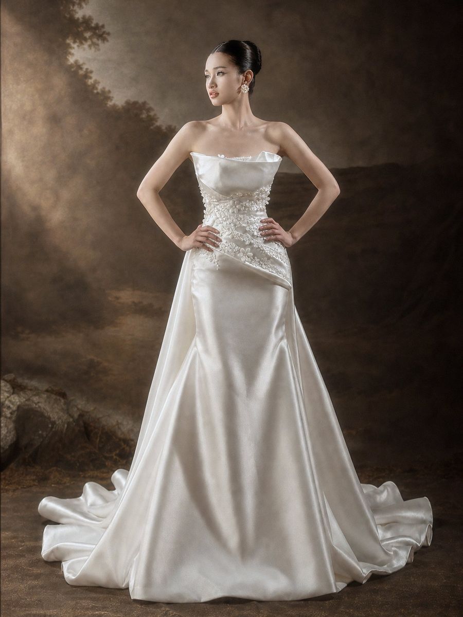 đuôi cá cúp ngực đính kết — RTW-50005 · 호찌민 Vivian Bridal 웨딩드레스