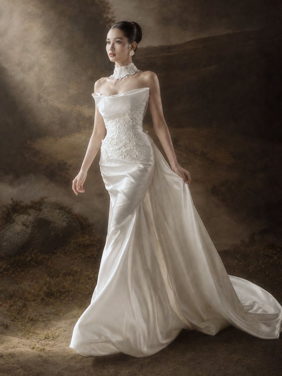 đuôi cá cúp ngực đính kết — RTW-50005 · 호찌민 Vivian Bridal 웨딩드레스