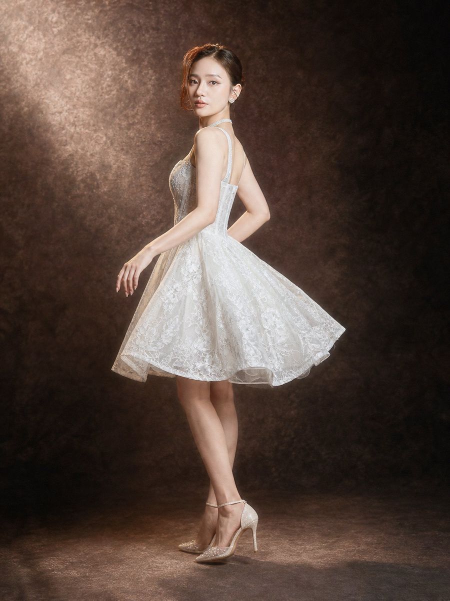 레이스 숏 드레스 — 슬리브리스 — RTW-70007 · 호찌민 Vivian Bridal 웨딩드레스
