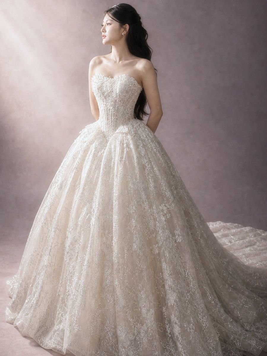 xoè ren cúp ngực màu nude — RTW-70016 · váy cưới tại Vivian Bridal, TP.HCM