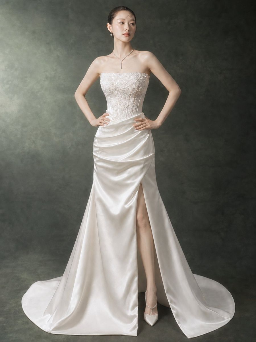 VVAP-104 — cá satin xẻ tà cúp ngực đính kết