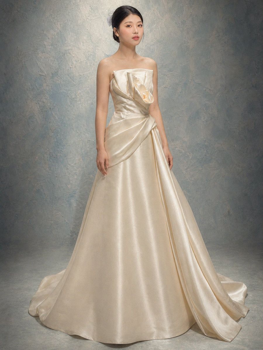 VVAP-15 — Suông satin nơ lệch vai