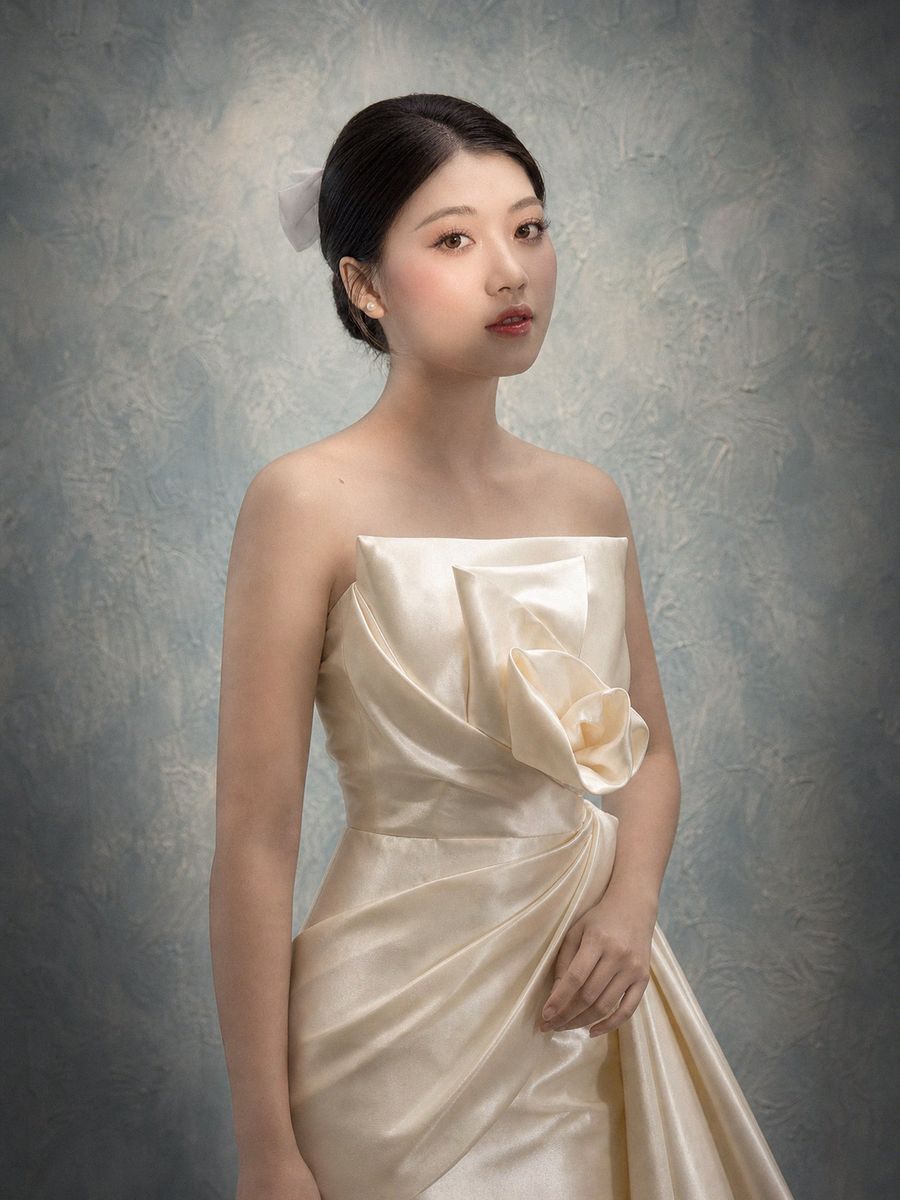VVAP-15 — Suông satin nơ lệch vai