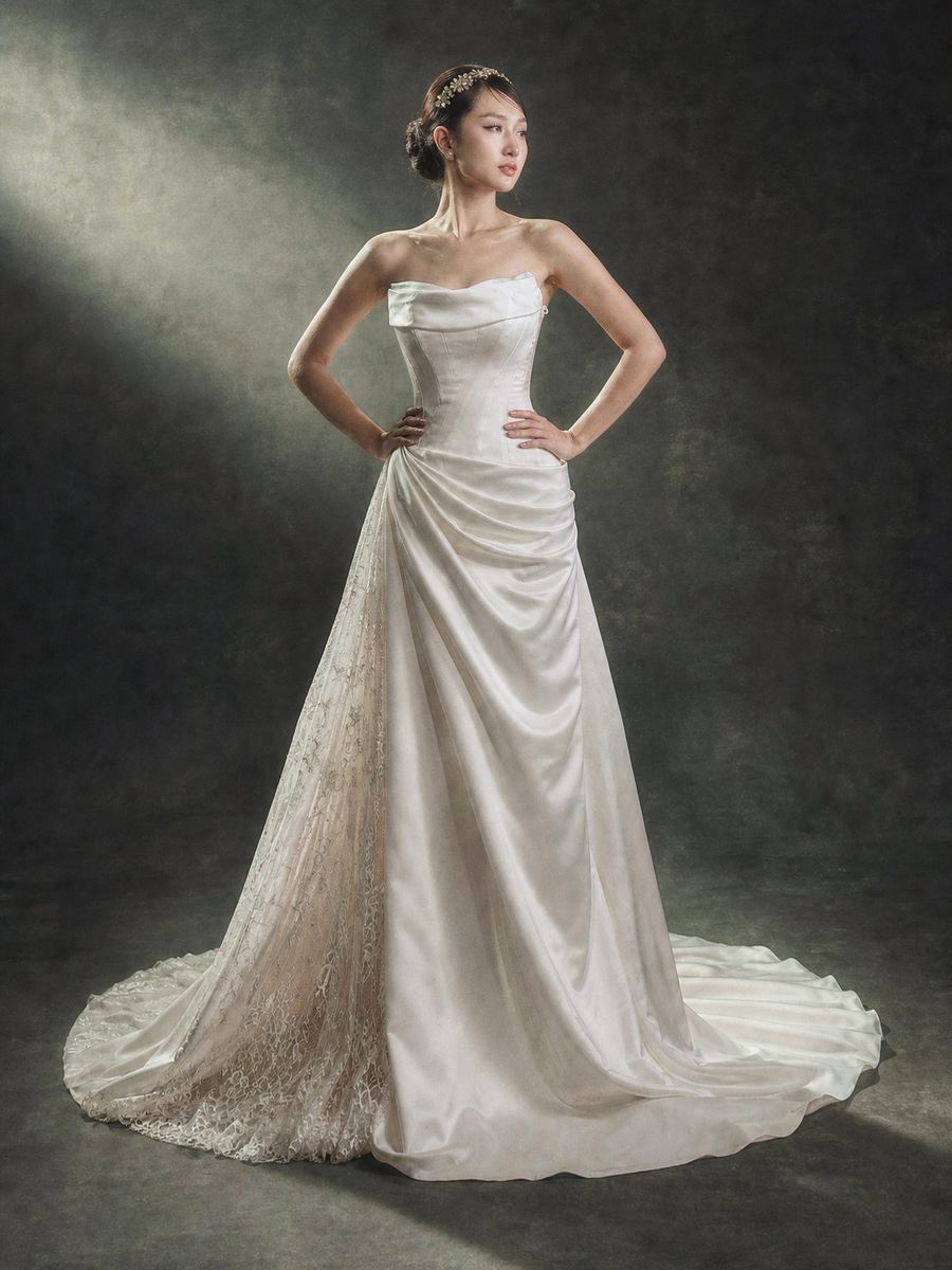VVAP-157 — đuôi cá satin phối ren cúp ngực