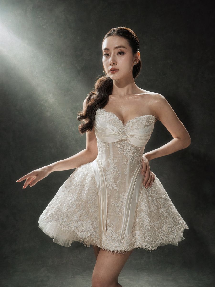 VVAP-159 — váy ngắn xoè ren cúp ngực phối nơ