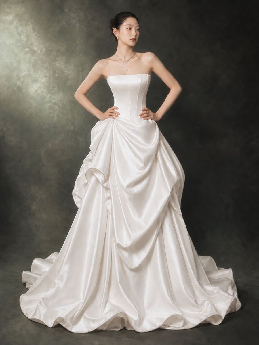 VVSIG-45 — suông satin cúp ngực xếp nhúng