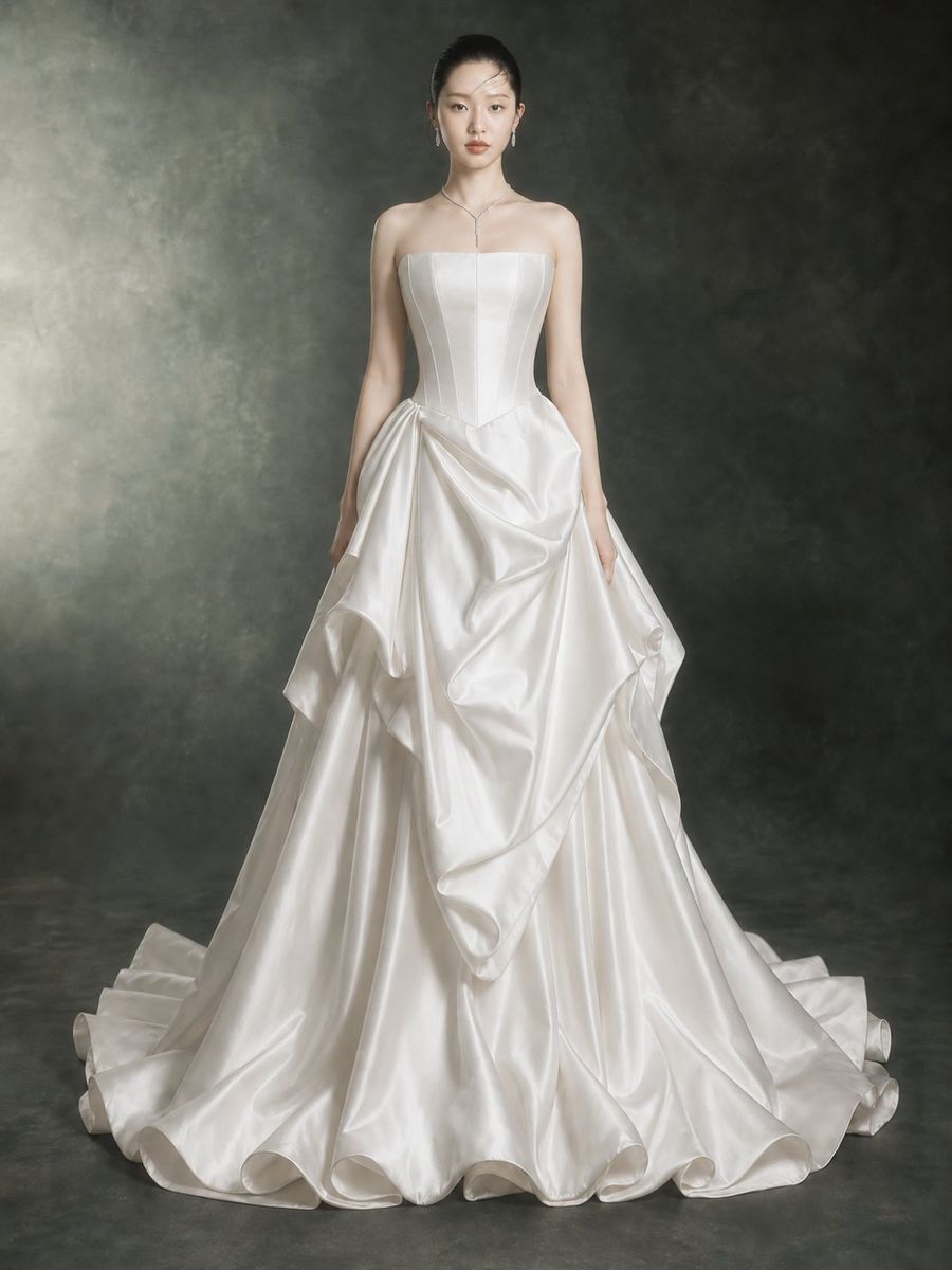 VVSIG-45 — suông satin cúp ngực xếp nhúng