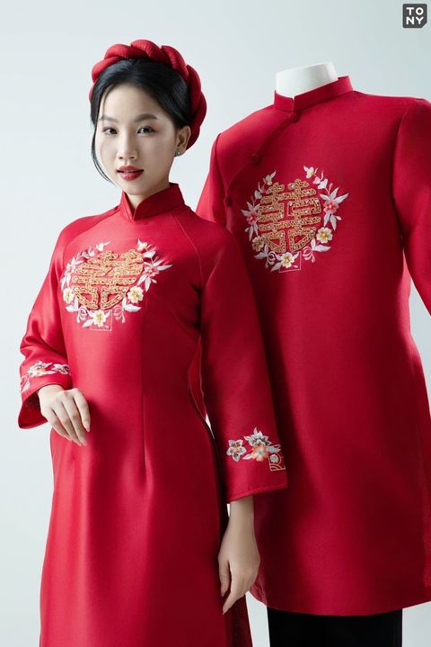 Áo dài đôi ADCD 881 882 tại Tony Wedding · Vivian Bridal, 106 Đường 3 Tháng 2 TP.HCM