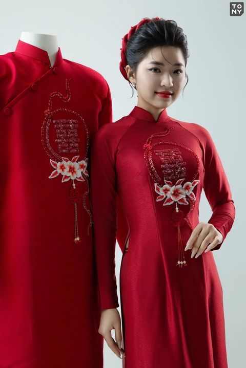 Áo dài đôi ADCD 904 ADCR 904 tại Tony Wedding · Vivian Bridal, 106 Đường 3 Tháng 2 TP.HCM