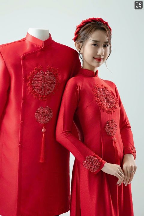 Áo dài đôi ADCD 935 ADCR 940 tại Tony Wedding · Vivian Bridal, 106 Đường 3 Tháng 2 TP.HCM