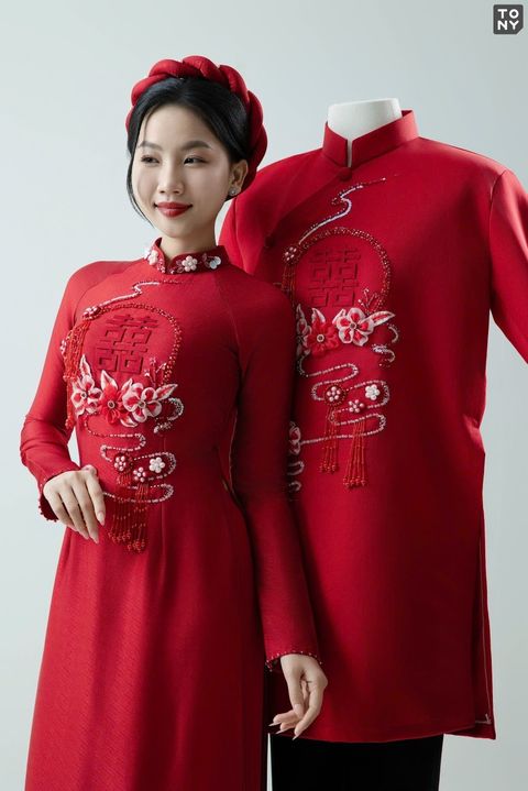 Áo dài đôi ADCD 968 ADCR 975 tại Tony Wedding · Vivian Bridal, 106 Đường 3 Tháng 2 TP.HCM