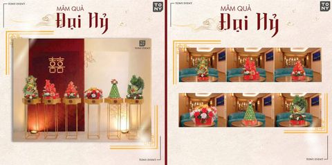 Mâm quả cưới MQ04 MÂM QUẢ ĐẠI HỶ tại Tony Wedding · Vivian Bridal, 106 Đường 3 Tháng 2 TP.HCM