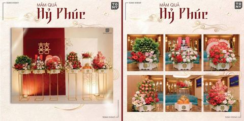 Mâm quả cưới MQ06 MÂM QUẢ HỶ PHÚC tại Tony Wedding · Vivian Bridal, 106 Đường 3 Tháng 2 TP.HCM