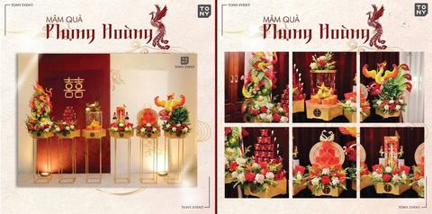 Mâm quả cưới MQ05 MÂM QUẢ PHỤNG HOÀNG tại Tony Wedding · Vivian Bridal, 106 Đường 3 Tháng 2 TP.HCM