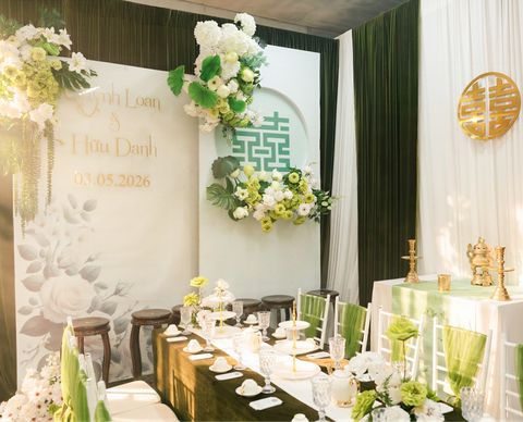 Trang trí gia tiên CƠ BẢN VERDANT BLESSING tại Tony Wedding · Vivian Bridal, 106 Đường 3 Tháng 2 TP.HCM