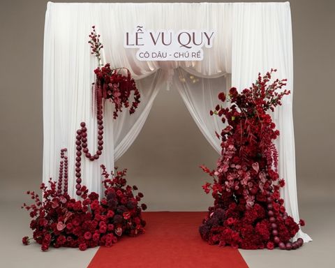 Trang trí gia tiên HOA LỤA CAO CẤP 46 tại Tony Wedding · Vivian Bridal, 106 Đường 3 Tháng 2 TP.HCM